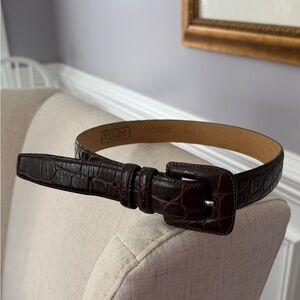 WCM New York Brown Alligator Calfskin Made in USA Belt Size S